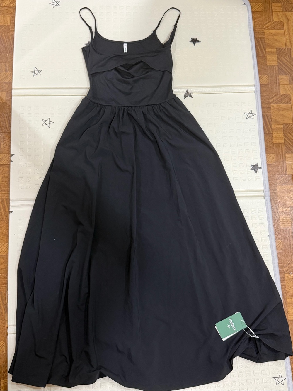 HALARA Black Spaghetti Strap Maxi Dress
